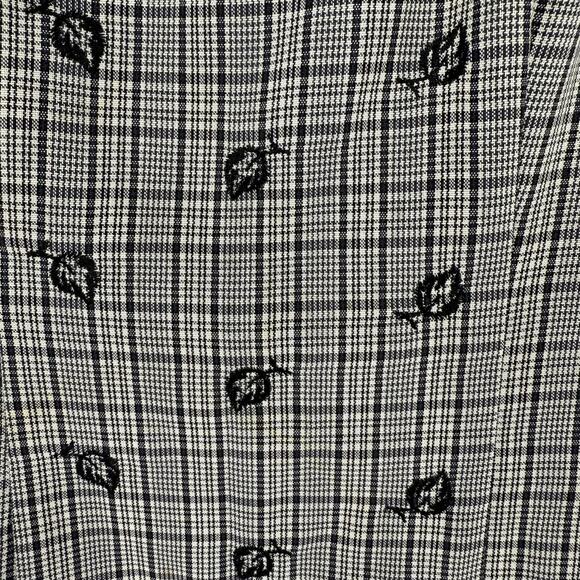 Vintage 1990s Tabloid Plaid Office Siren Square Neck Embroidered Mini Dress Sz 6 - Picture 5 of 10